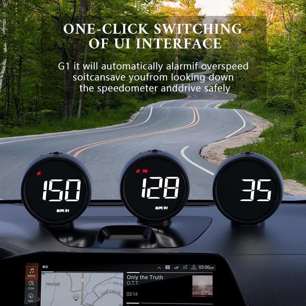 Digital Speedmeter GPS HUD Car Head Up Display Over Speed Alarm Meter Km/h Odometer Compass Auto Gauges Electronic Accessories