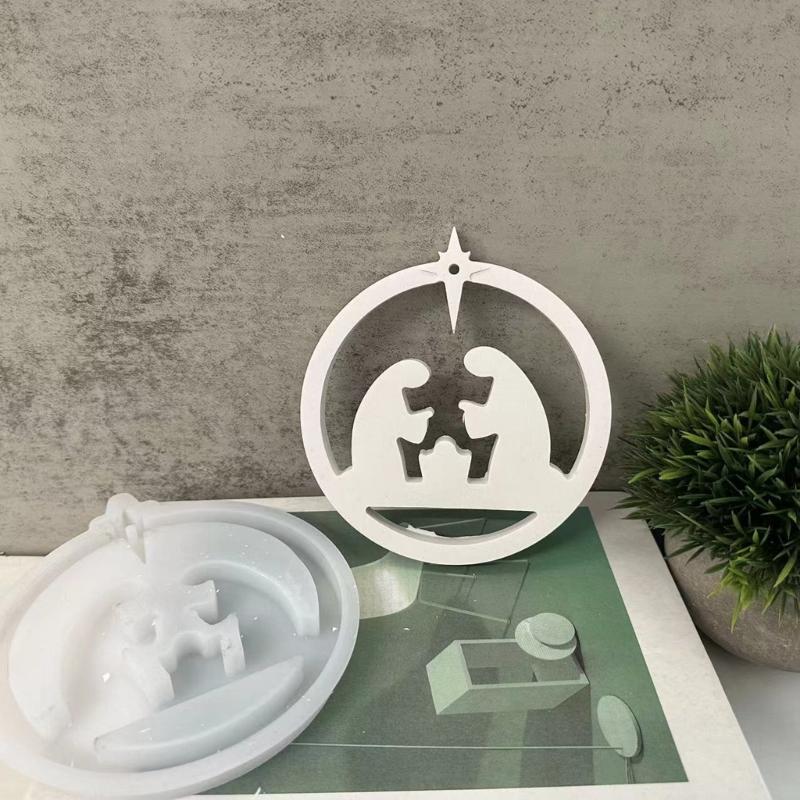 Ringe Süßes Zuhause Hängeanhänger Silikonform Ornament Dekorative Wolke Haus Gipsformen für Feiertagsdekorationen