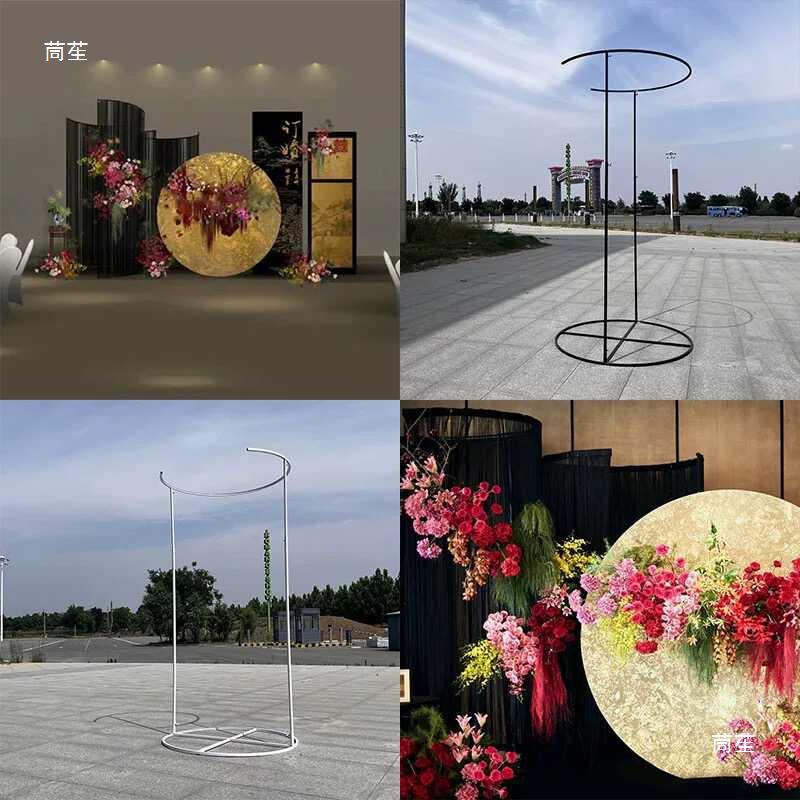 

Черное Кольцо Художественное Железо Свадебная Шторная Стойка и Декор Заднего Фона Size Color