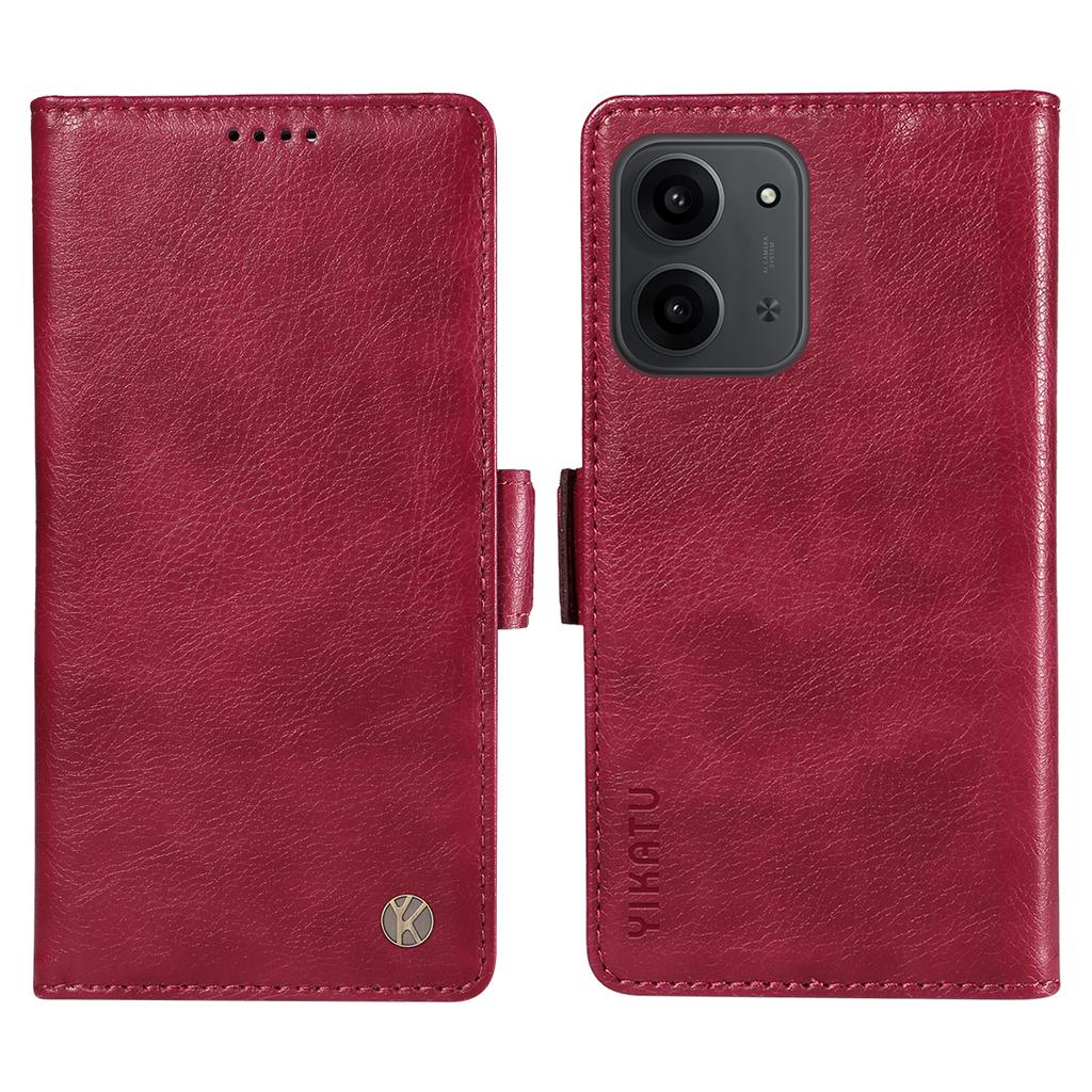 For Xiaomi Redmi 15C 4G (171mm) Case YIKATU YK-007 Litchi Texture PU Leather Wallet Phone Cover