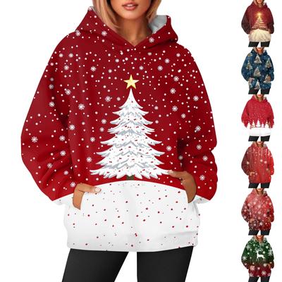 Moletom com capuz estampado casual e moderno feminino de manga comprida