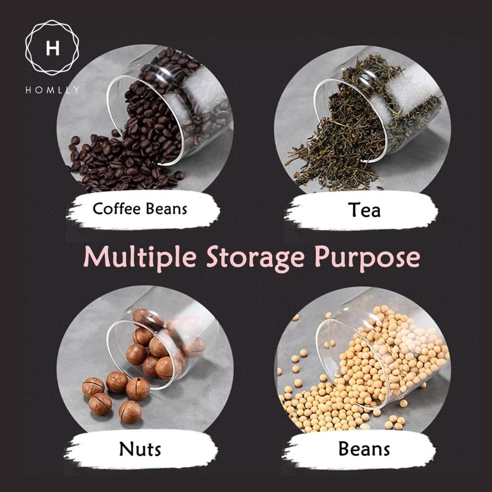HOMLLY Luft Food Storage Glass Canister Container with Airtight Lid (X3PCS)