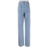 Blue Ripped Holes Straight Jeans Loose Fit Slant Pockets Non Stretch Casual Denim Pants Women's Denim Jeans Clothing