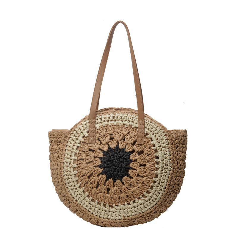 Large-capacity woven straw bag women's 2025 new seaside vacation wind beach bag foreign style underarm shoulder bag tide