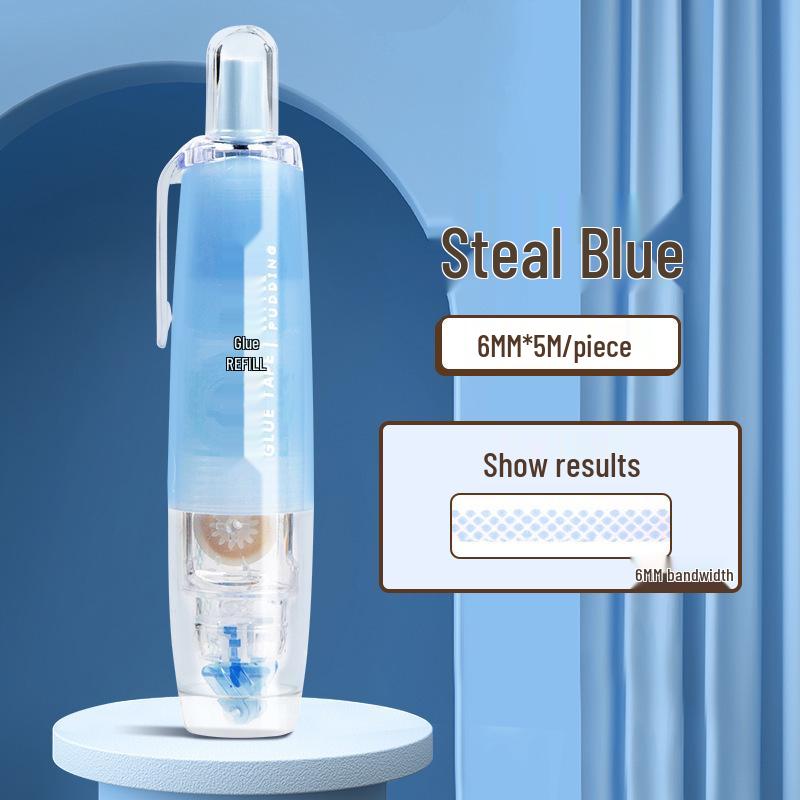 Press-on Dot Glue: Longli Correction Tape Style, Double-Sided Cute Small Strong Glue Stick.
