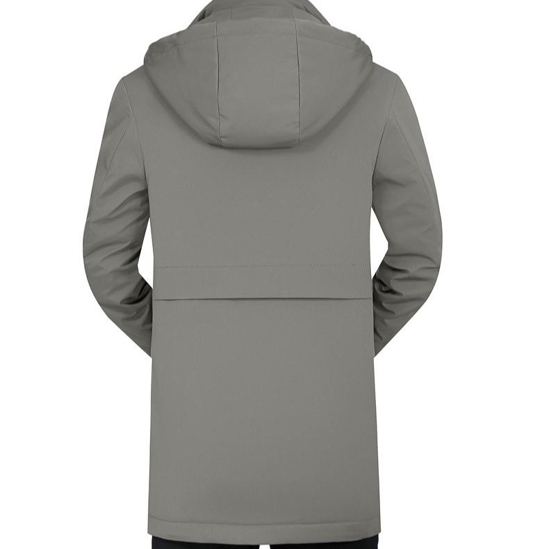 Down Jacket Men's Mid-length Winter Coat Men's Fitted Cotton-padded Jacket with Thick Coat Made of Goose Down