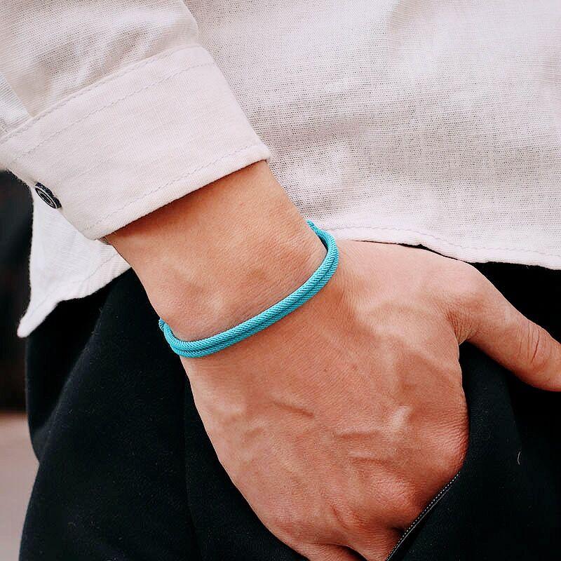 New Handmade Adjustable Rope Bracelet Men 4mm Thin String Relationship Braclet Gift For Him Lucky Thread Brazalete Pulseira