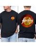 Vintage Firefly Graphic Cotton TShirt for Unisex Distressed Round Print Casual Short Sleeve Tees Breathable Soft Regular Fit Top