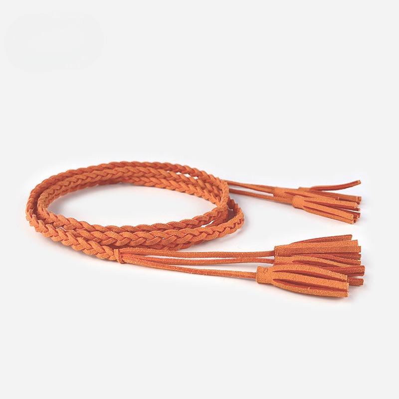 

Женский узкий замшевый матовый кожаный ремень в стиле ретро с узлом для платья, юбки