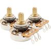 Musiclily Pro HD A250K Full Brass Inch Sized Fine 24-Spline Split Shaft Pot Audio Taper Potentiometers for Electric Guitar Bass (Set of 3)