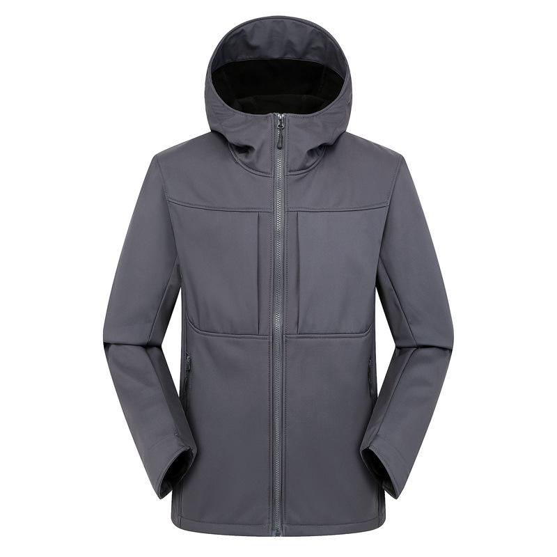 Little Bird's Men's Soft Shell Jacket with Velvet Lining - Autumn/Winter Windproof Waterproof Hiking Coat