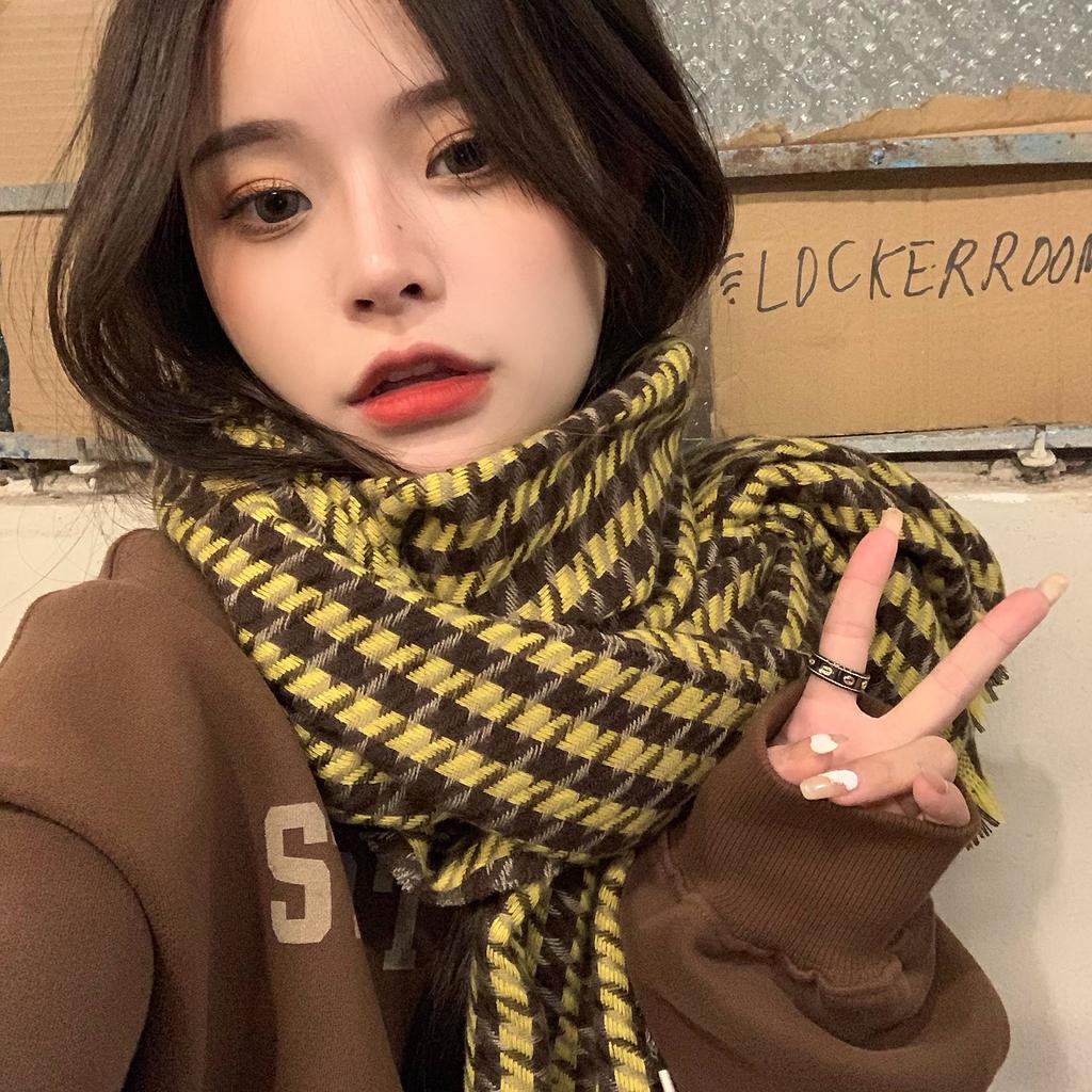 Korean Style New Scarf for Women in Winter Versatile Imitation Cashmere Ins Trendy Warm Student Scarf Thickened Shawl for Men in Autumn and Winter