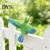 Outdoor Patio Ornament Resin Hummingbird Figurine, Clip?on Bird Statue for Fence, Flower Pot Tree Garden Landscaping Accessory Branch, Realistic
