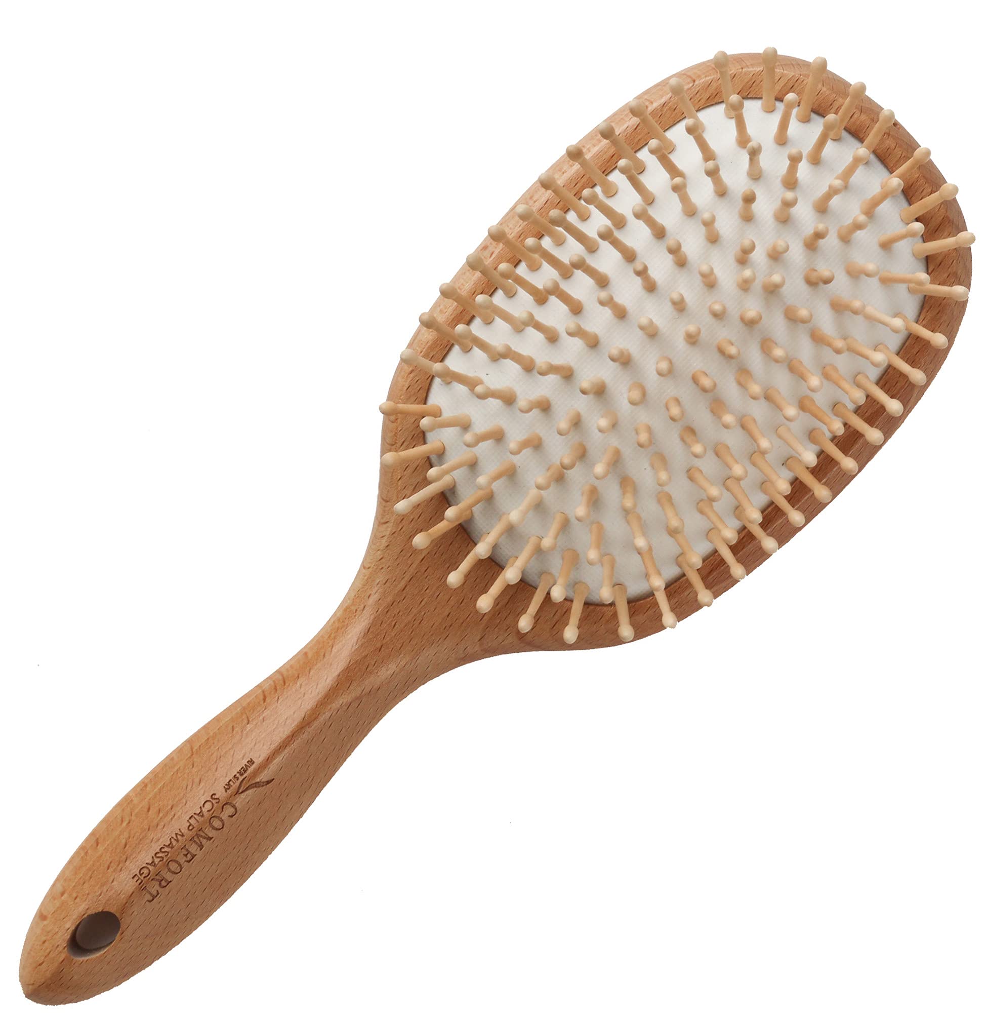 

Kinugawa Company COMFORTII 9870 Hairbrush, Scalp Massage Brush, Anti-Static Wooden Cushion Brush