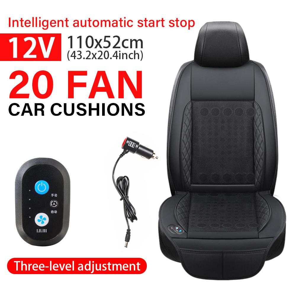 DC 12V 3D Spacer Car Summer Cool Air Seat Cushion With 16/20/24Fan Fast Blowing Ventilation Seat Cooling Pat Refrigerated Seat