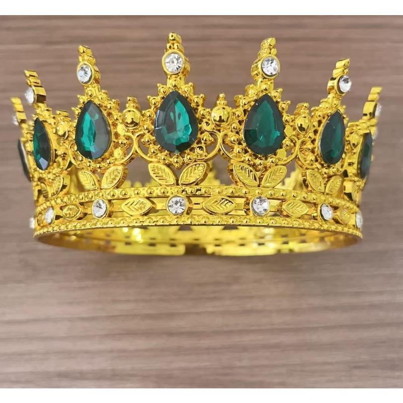 European and American Baroque Plastic Teardrop Crown Headwear for Brides Wedding Photography Accessories Full Round Coming of Age Ceremony Headwear