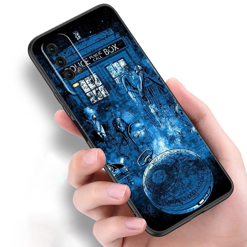 Custodia Tardis Box Doctor Who Van Gogh Per Xiaomi Redmi Note 11 10 9 8 Pro 11T 10T 10S 9S 8T 9 9A 9C 9T Cover Nera Coque Funda