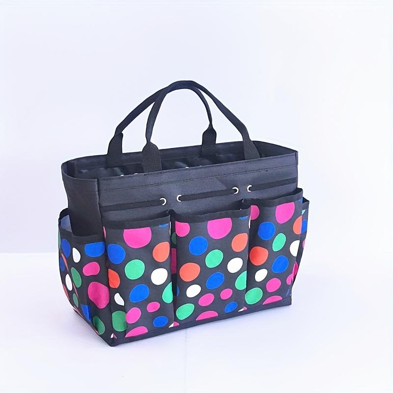 

Stylish Printed Tote Bag Multi Purpose Portable Organizer Multiple Pockets Perfect Picnics Garden Tools Office Supplies Storage