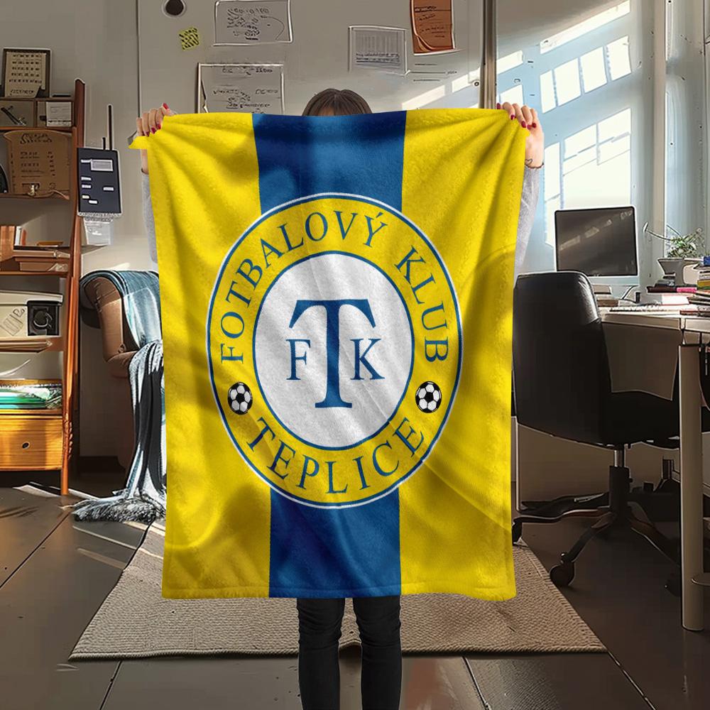 Teplice Football Club  Print Flannel Blanket, High quality Comfortable for All Seasons, Home Decor, Warmth and Comfort