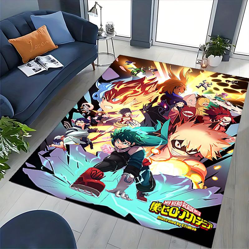 1pc My Hero Academia Chair Mat - Anime Cartoon Design Office Rug, Non-Slip Carpet for Desk, Seasonal Gift, Suitable for Home Decor, Living Room, Bedro