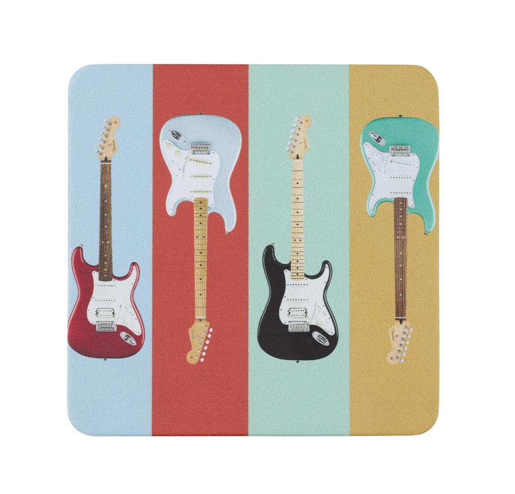Fender Stratocaster Modern Design Coaster Set [100% Leather]