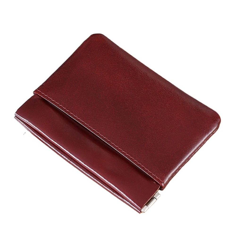 

Oil Wax Leather Male Wallets Cowhide Credit Card Case Convenient ID Badge Holder Card Holder