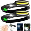 USB Rechargeable LED Sensor Headlamp XPE+COB Headlight Head Torch Work Light Waterproof Headlamp for Fishing Camping Lantern
