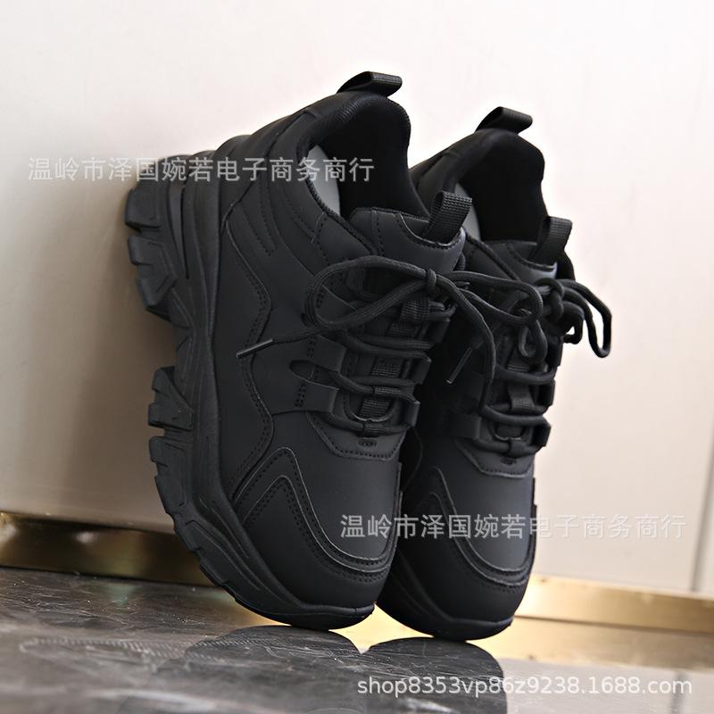 Inner height-increasing dad shoes New thick-soled sports and leisure shoes in spring and autumn 35
