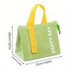 1pc Insulated Lunch Bag,PET Material,Square Shape,Large Capacity Portable Bento Box Carrier with Thermal Ware, with Hand Wash Operation Instruction