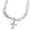 European and American Style Imitation Pearl Cross Necklace - Simple, Retro, Light Luxury Clavicle Chain, Unisex Fashion Accessory.