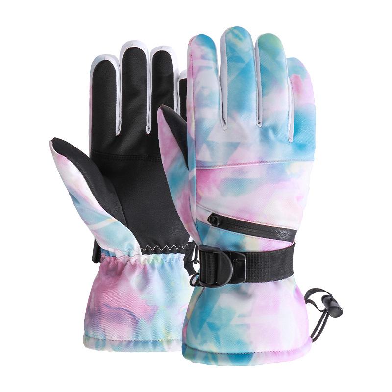 Thermal Ski Gloves Men Women Winter Fleece Waterproof Warm Snowboard Snow Gloves 5 Fingers Touch Screen for Skiing Riding