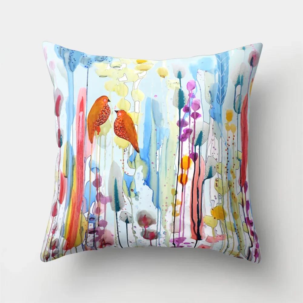 Mode Kissenbezug Cartoon Funda Cojin Sonnenaufgang Überwurfkissen für Schlafzimmer Regenbogen Kissenbezug Housse De Coussin Hogar