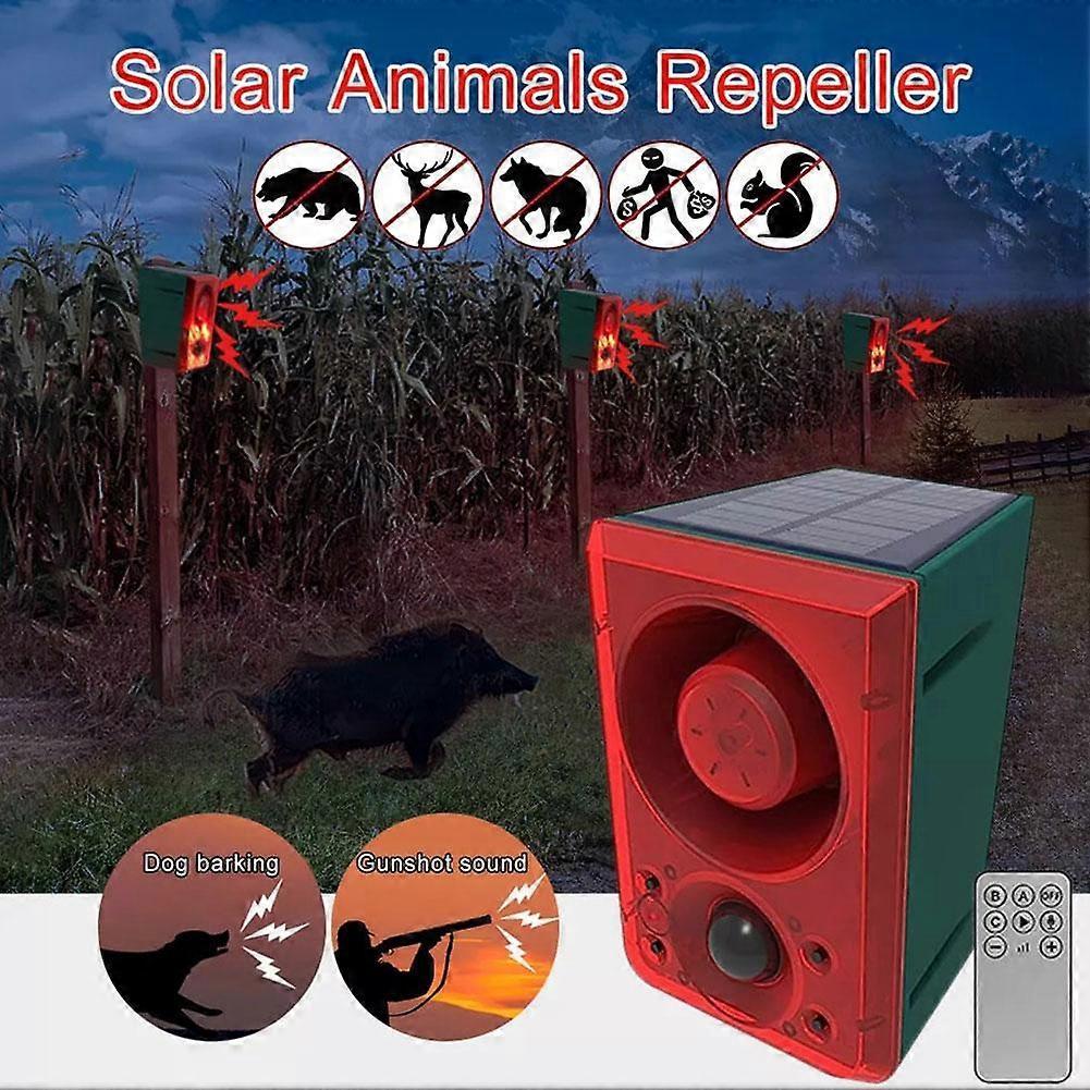 Solar Motion Sensor Alarm Emits Loud Dog Barking & Gunshot Sounds Up To 130db