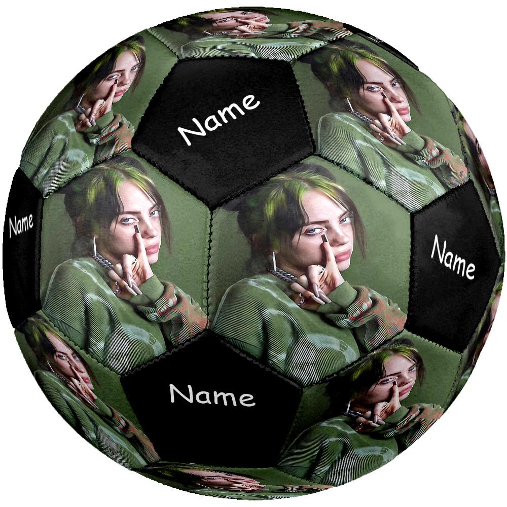 Custom Name Billie Eilish Theme Size 5 Soccer Ball, Suitable for Both Indoor and Outdoor Matches, a Gift Suitable for Everyone.