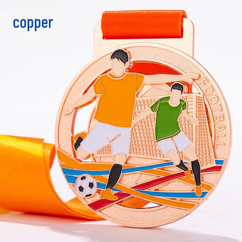 Custom Football Match Commemorative Medal for School Sports Competitions медный