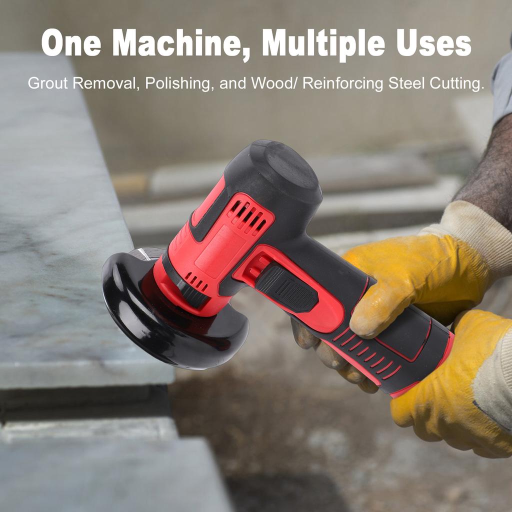 Cordless Brush Angle Grinder Kit 19500rpm Mini Electric Angle Grinding Tool with 2pcs 3900mAh Batteries and 10pcs