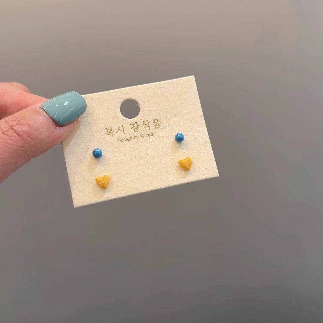 Colorful Mini Stud Earrings: Cute, Everyday Korean & Japanese Design