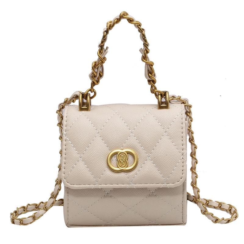 Fashion diamond check chain small bag for women 2025 new summer mini shoulder bag small square bag popular crossbody bag