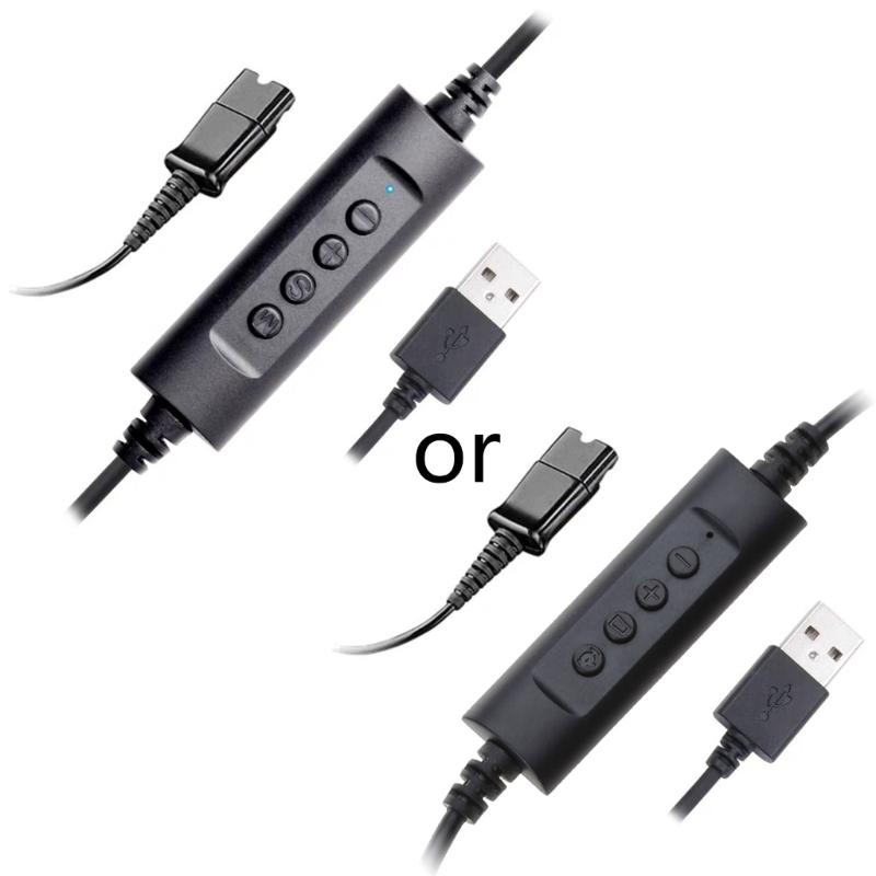 

USB QD Connector Headset Cable for Call Centers, Online Classes and Meetings Clear Sound Quick Disconnect QD Cable 1