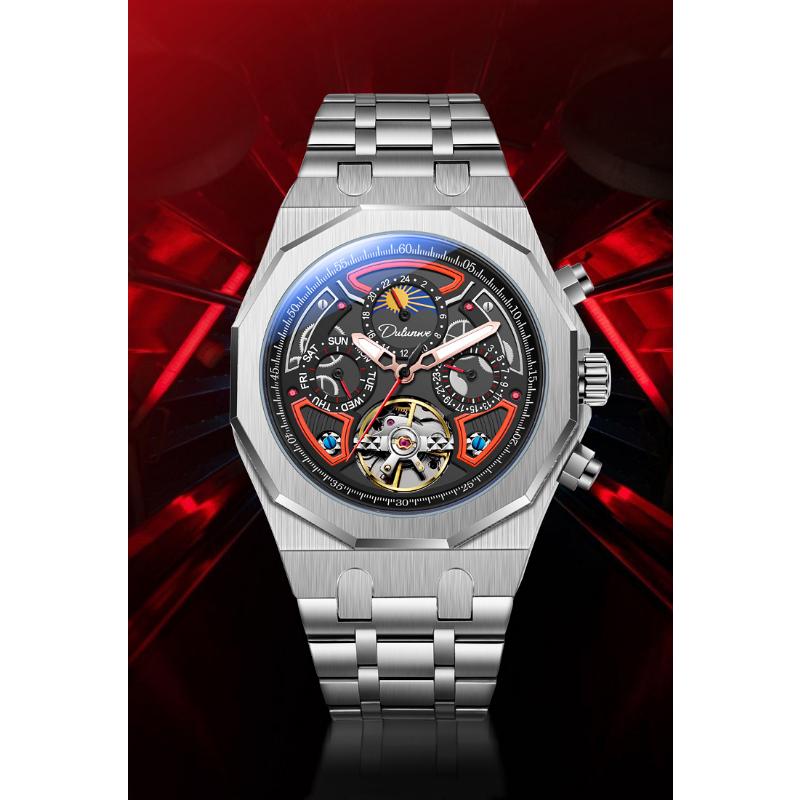 Men Mechanical Wristwatch Automatic Man Luxury Moon Phase Watches Male Casual Waterproof Business Luminous Clock