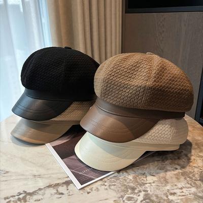 Women's Stylish Beret Hat, Lightweight Knitted Painter Hat, Urban Chic Retro Newsboy Cap for Fall/Spring, Casual, Christmas Gift