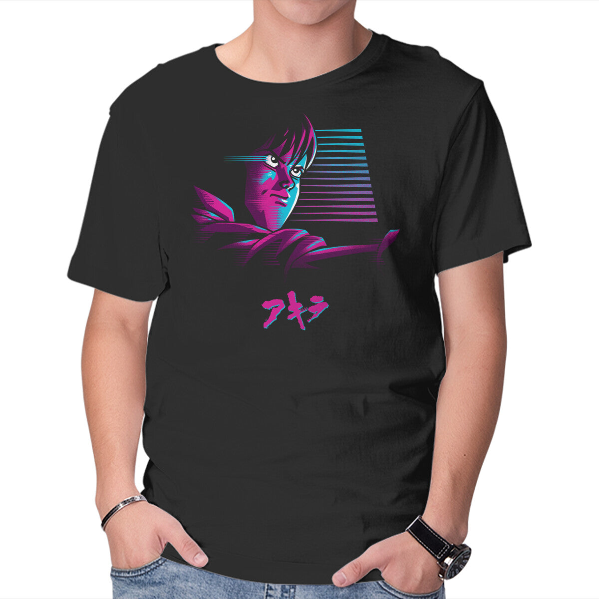 Unisex Crew Neck T-Shirt Neo-Tokyo Rider Graphic Short Sleeve Casual Tee S