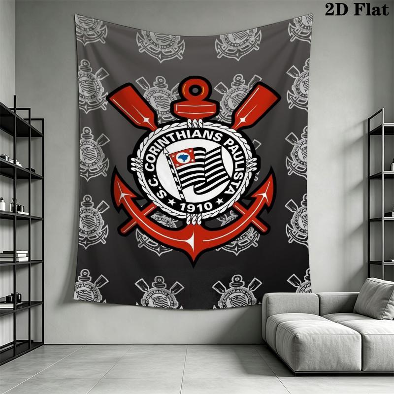Corinthians Paulista Wandteppich Ästhetisches Wandbehang Gedruckter Stoffdecke Dekorative Wandteppiche für Schlafzimmer Wohnzimmer Heimdekoration