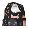 Cartoon Cat Pattern Modern Adult Beanie Designed To with Laid Back Street Style or Elevate Simple Outfits with Understated Edge