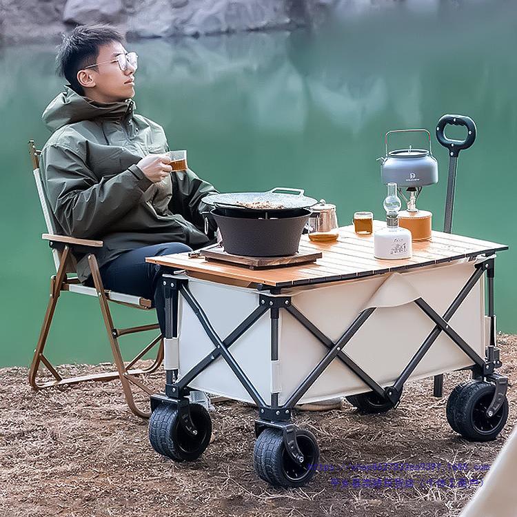 Collapsible Outdoor RV Camp Trolley - Compact Handcart for Express Delivery and Gathering Essentials