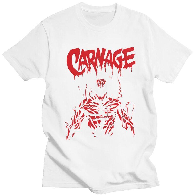 Pánská trička s vlastním potiskem Venom Carnage s krátkým rukávem, módní klasické tričko slim fit ze 100% bavlny