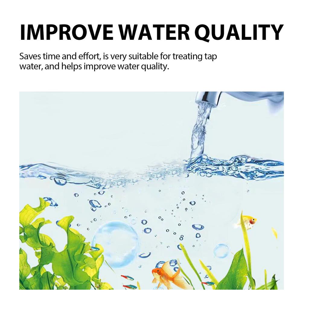 Balsam de calitate a apei pentru rezervor de pește pentru acvariu, bazin, tablete de declorinare pentru eliminarea clorului cu PH Reduce duritatea apei