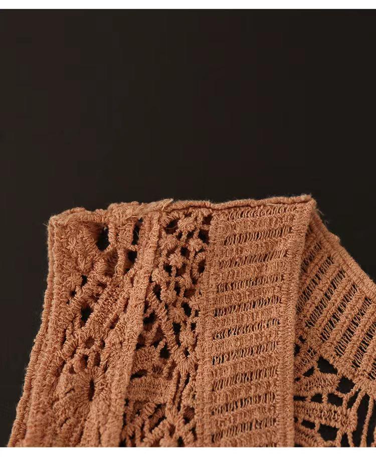 Women's Retro Knitted Sleeveless Cardigan: Hollow Out Vest for Spring, Summer, and Autumn - Loose Plus Size Fashion Top