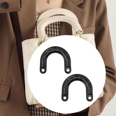 2 stück Tasche Griffe Geldbörsen Griff PU Leder Geldbörse Herstellung für Taschen mit Metall Zubehör DIY U