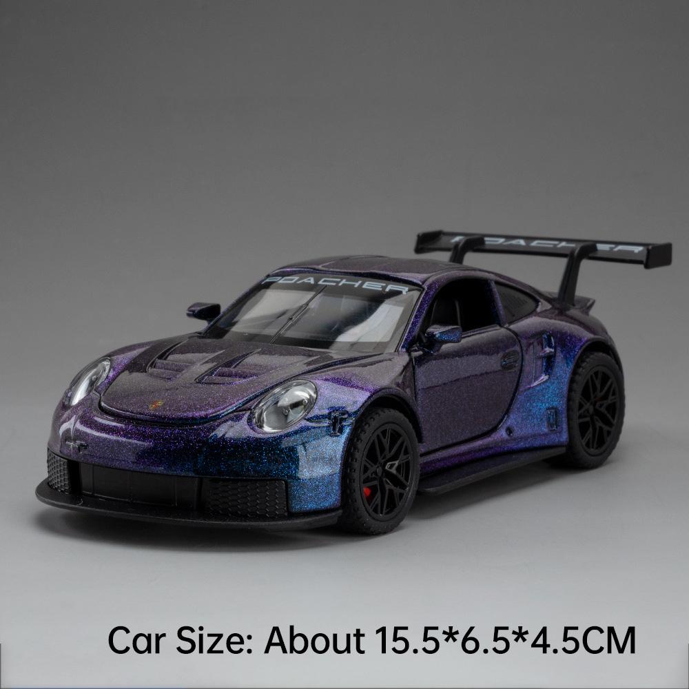 1:32 Scale 911 GT3RS Car Model Toy Doors Opened Alloy Body Cars Sound Light Rubber Tires Models for Kids Birthday Presents
